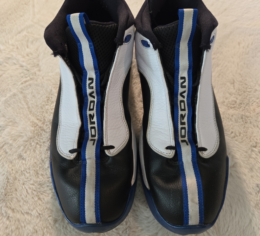 Jordan Black and White Shoes with Blue Highlights